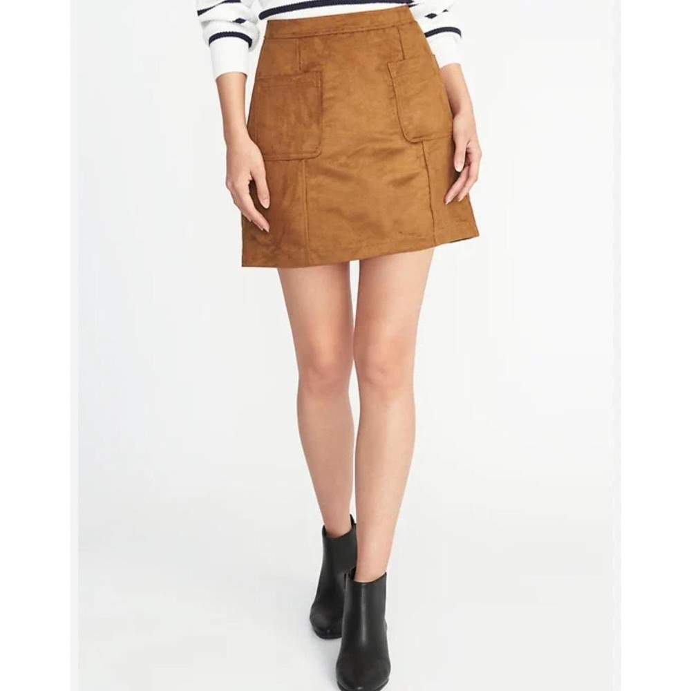 Faux- Suede Utility A-line Mini Skirt for Women